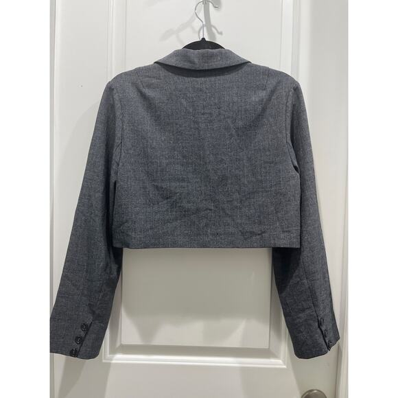 For Love And Lemons Turner Cropped Blazer in Grey Sz S - Picture 8 of 8
